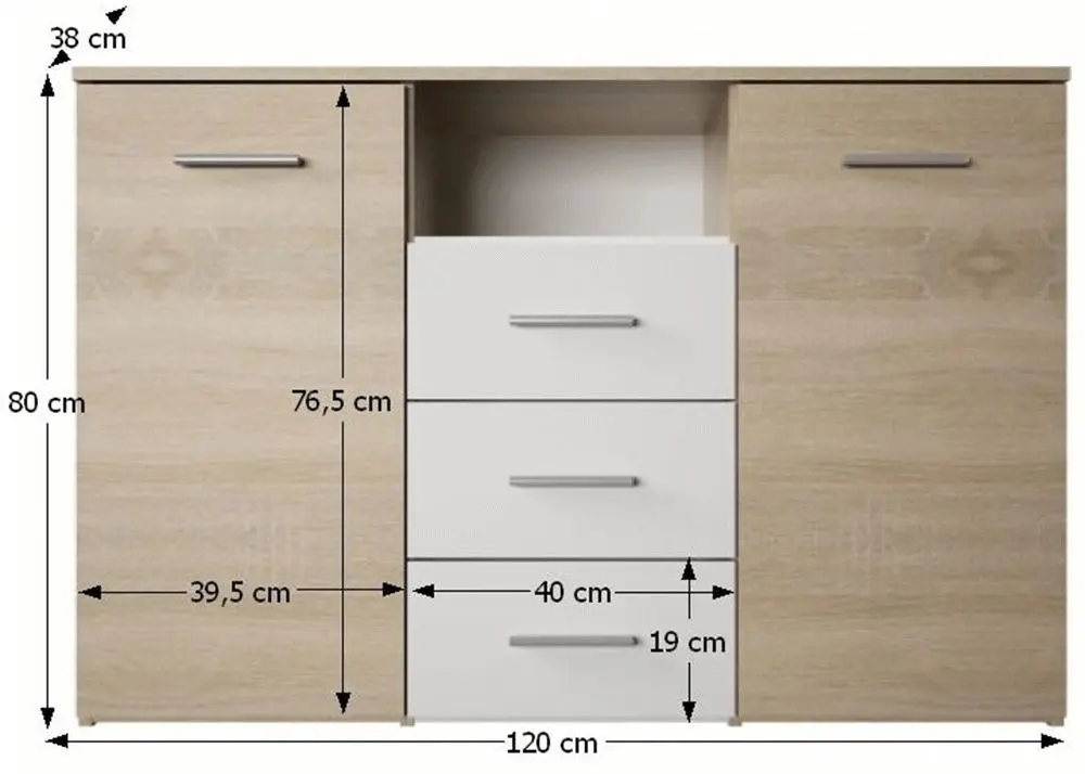 Тумба Mobhaus Gabriela (Sonoma Oak/White)