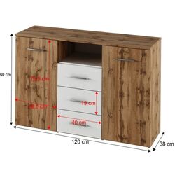 Тумба Mobhaus Gabriela (Wotan Oak/White) Thumb