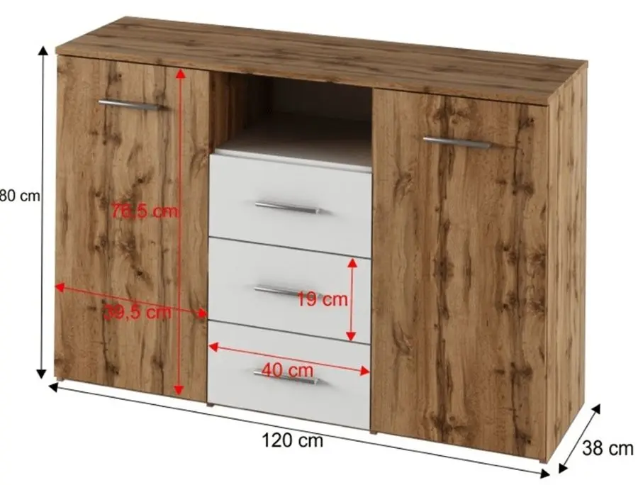 Тумба Mobhaus Gabriela (Wotan Oak/White) - 2