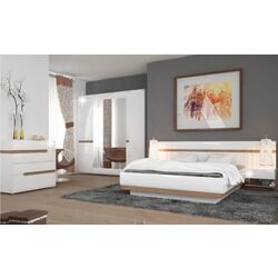 Комод Mobhaus Lynatet Typ 44 (White High Gloss/Sonoma Oak Dark) Thumb