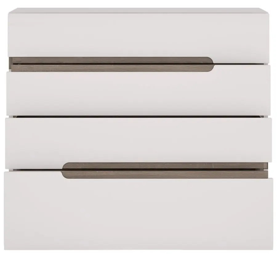 Комод Mobhaus Lynatet Typ 44 (White High Gloss/Sonoma Oak Dark)