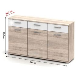 Tumba Mobhaus Rachel Typ 2 (Sonoma Oak/White Extra Gloss) Thumb