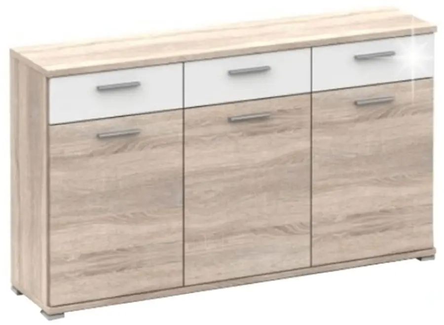 Tumba Mobhaus Rachel Typ 2 (Sonoma Oak/White Extra Gloss)