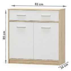 Тумба Mobhaus Teyo 2D1S (White/Sonoma Oak) Thumb