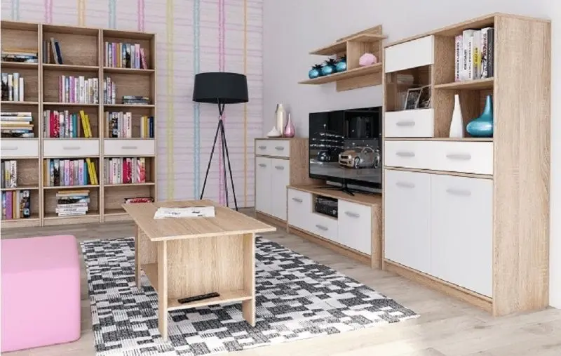 Тумба Mobhaus Teyo 3D2S (White/Sonoma Oak)