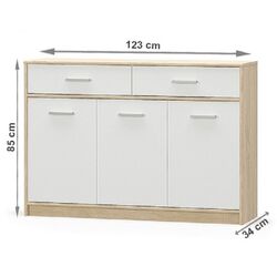 Тумба Mobhaus Teyo 3D2S (White/Sonoma Oak) Thumb