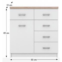 Comoda Tempo Kondela Topty Typ 12 1D4S (White/Sonoma Oak) Thumb