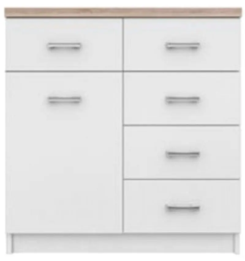 Comoda Tempo Kondela Topty Typ 12 1D4S (White/Sonoma Oak)