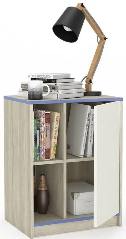 Тумба Mobi Гольф 4 (Вяз Либерти Светлый/Голубой Металл) - 2