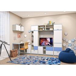 Тумба Mobi Гольф 4 (Вяз Либерти Светлый/Голубой Металл) Thumb