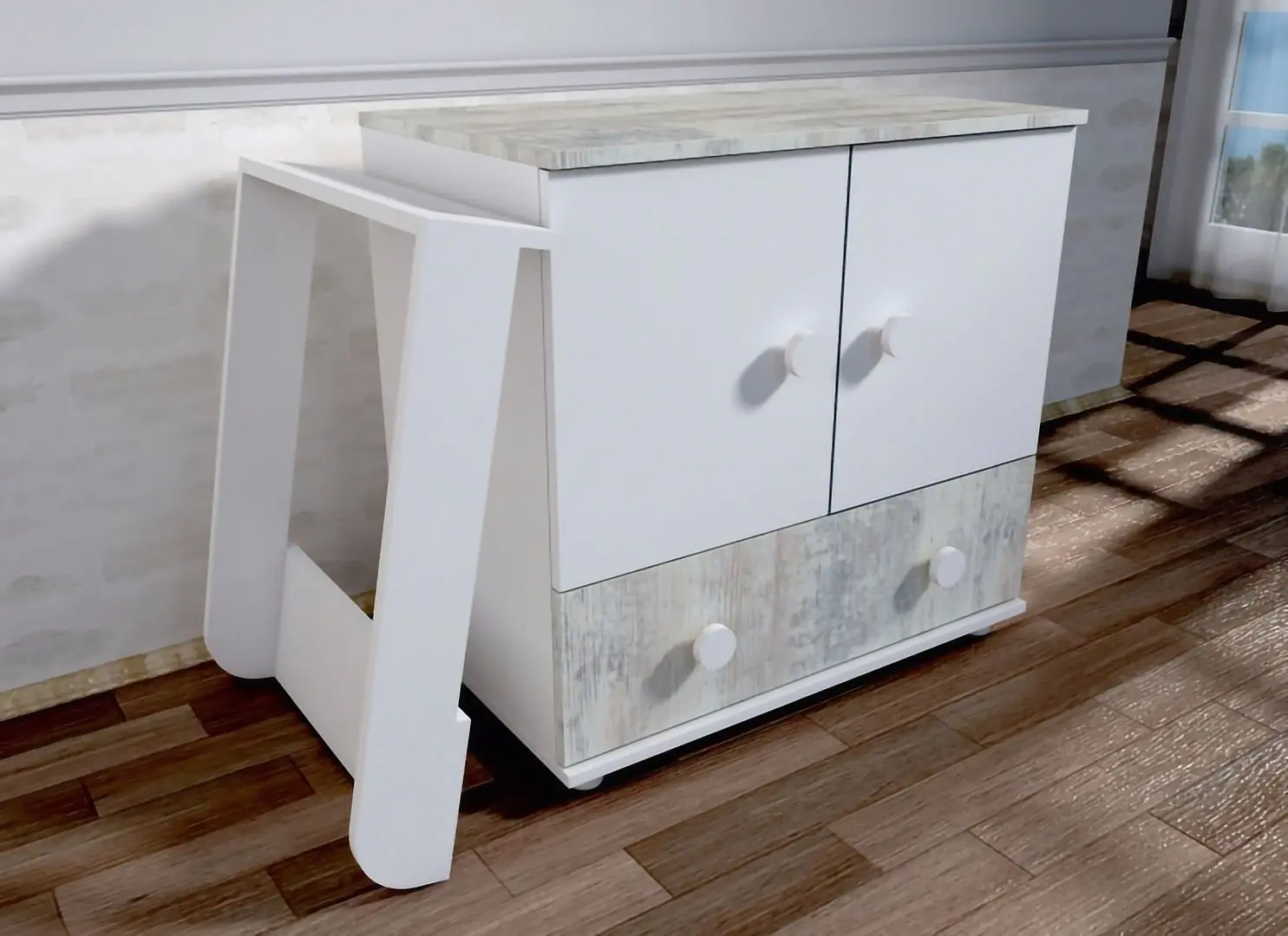 Пеленальный комод MyKids Happy A428 (White/Grey) - 3