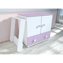 Comoda de infasat MyKids Happy D121 (White/Purple) Thumb