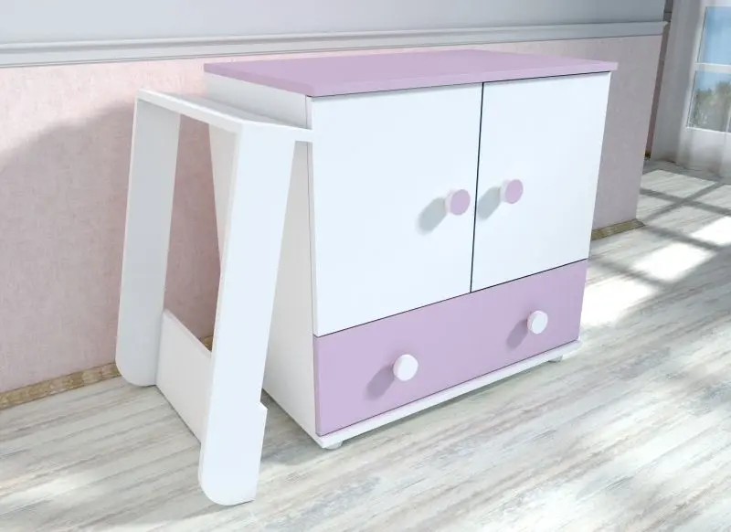 Comoda de infasat MyKids Happy D121 (White/Purple)