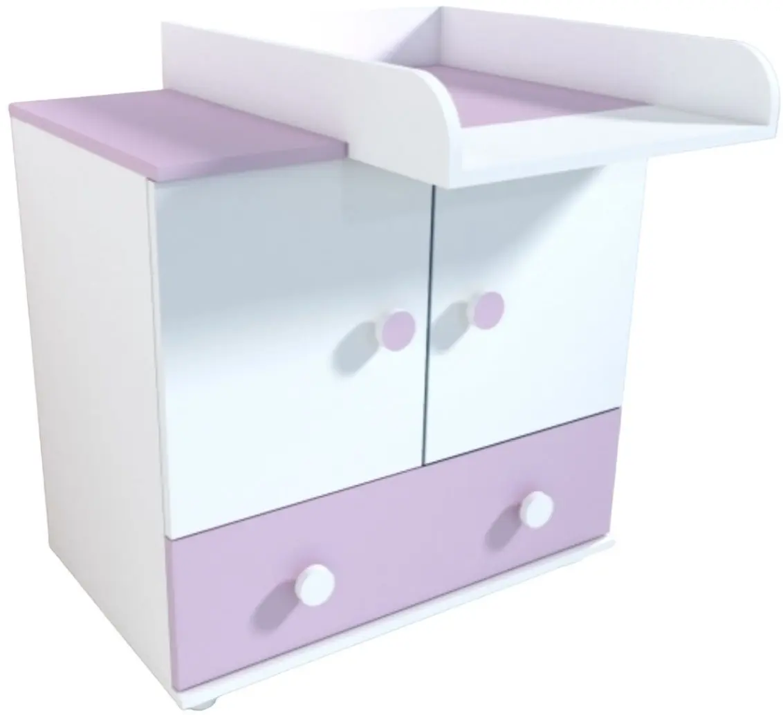 Comoda de infasat MyKids Happy D121 (White/Purple)
