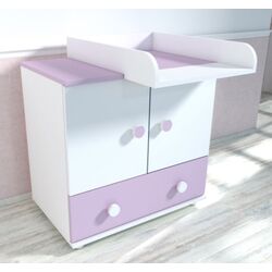 Comoda de infasat MyKids Happy D121 (White/Purple)
