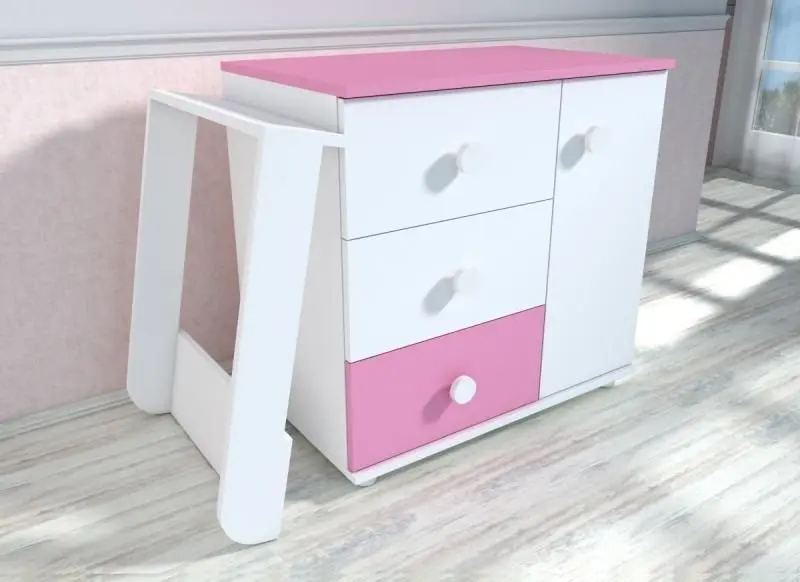 Пеленальный комод MyKids Kombo D120 (White/Pink) - 2