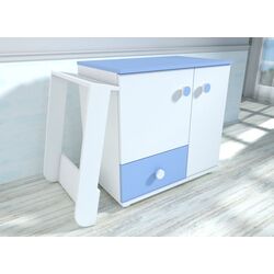 Comoda de infasat MyKids Lucky  0121PE (White/Blue) Thumb