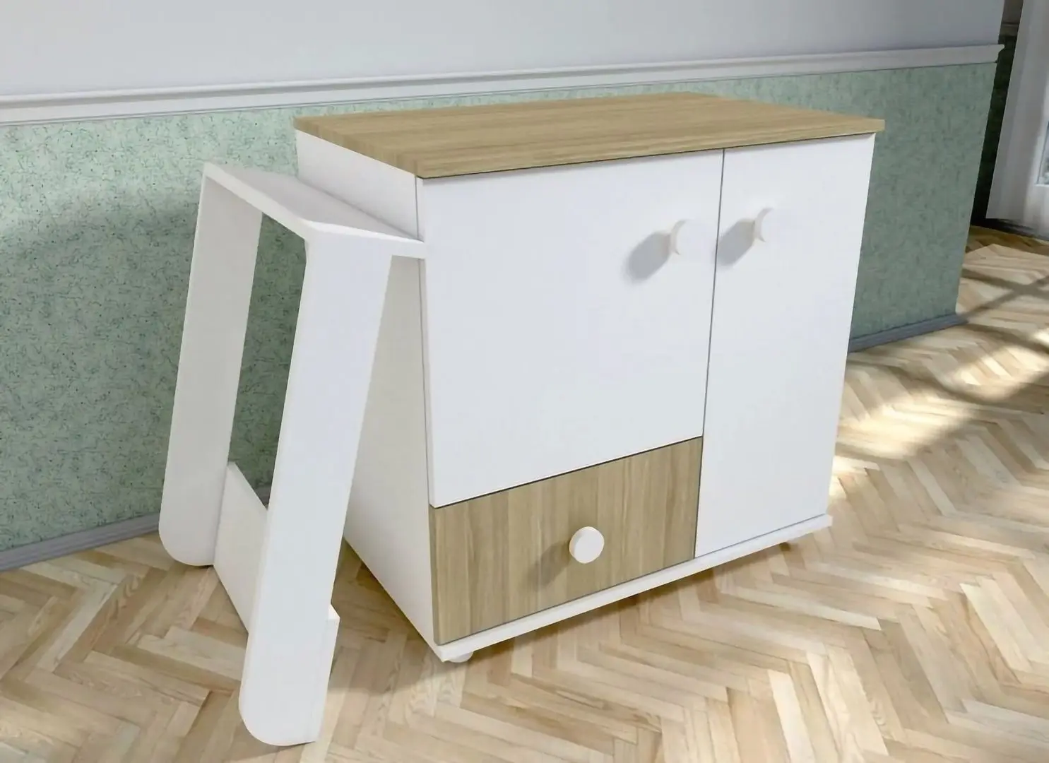 Пеленальный комод MyKids Lucky A563 (White/Natural) - 3