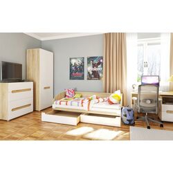 Комод Неман Леонардо МН-026-07 (Дуб Сонома/Белый Полуглянец) Thumb