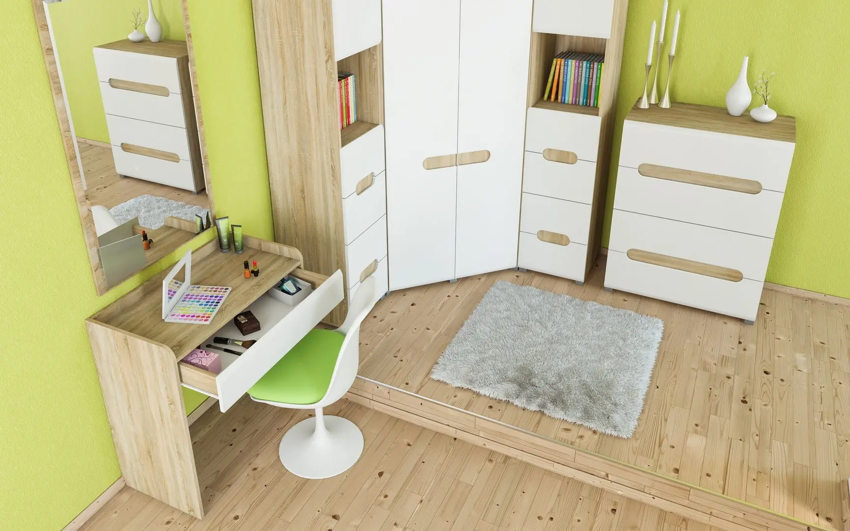 Комод Неман Леонардо МН-026-07 (Дуб Сонома/Белый Полуглянец)