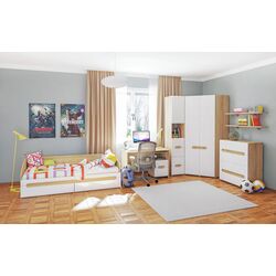 Комод Неман Леонардо МН-026-07 (Дуб Сонома/Белый Полуглянец) Thumb