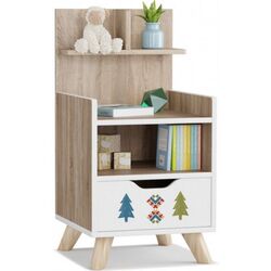Noptiera Smart Masha i Medved Folk 40x80 (Sonoma Oak/White)