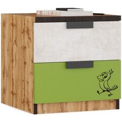 Noptiera Smart Prostokvashino Loft 45x46 (Wotan Oak/Concrete White-Gray/Green)