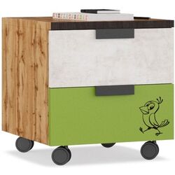 Noptiera Smart Prostokvashino Loft 45x46 Wotan Oak/Concrete White-Gray/Green (pe role)