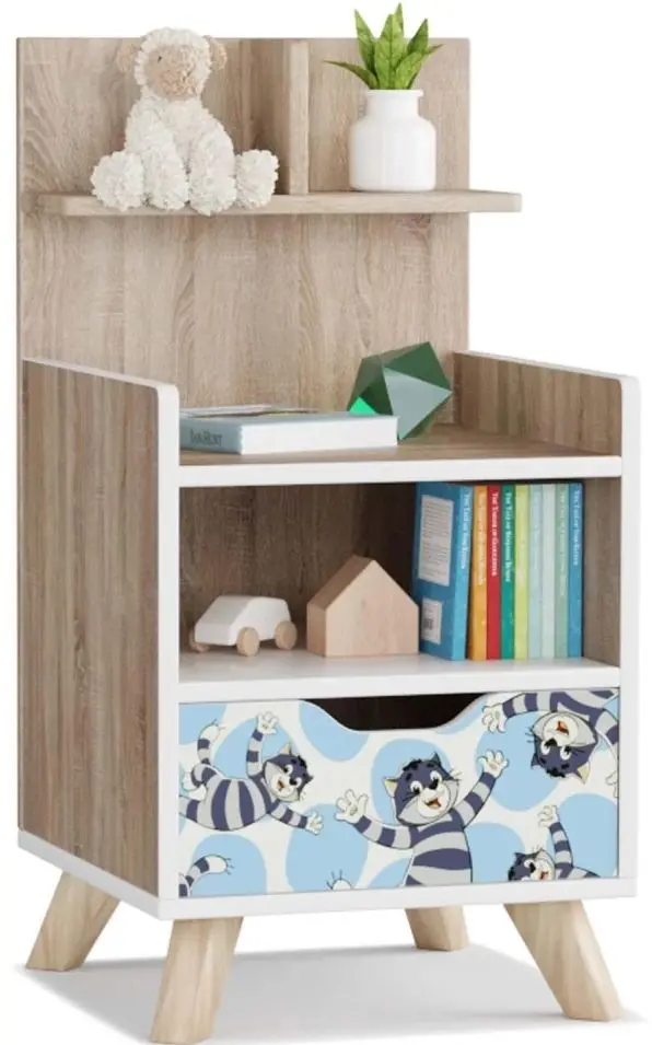 Noptiera Smart Prostokvashino Skandinavik 40x80 (Sonoma Oak/Sky Cat)