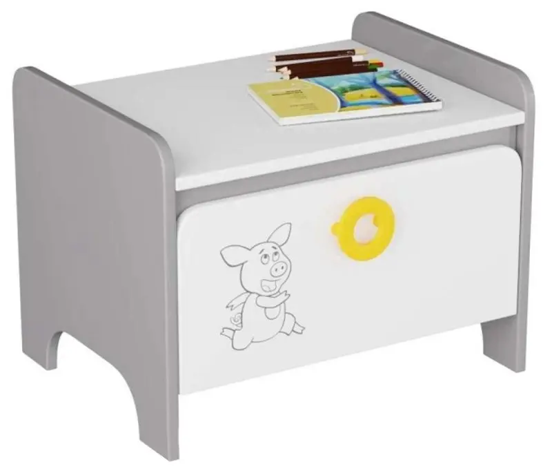 Noptiera Smart Sonya Oranzhevaya Korova 50x50 (Grey/White/Pig)