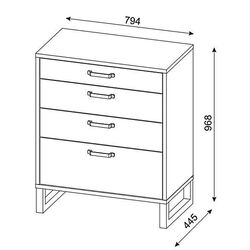 Comoda Sokme Bari 4S (Woodcon/Grange Sand Oak) Thumb