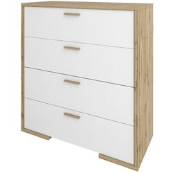 Комод Sokme Франческа 4Ш (Дуб Вотан/Белый)