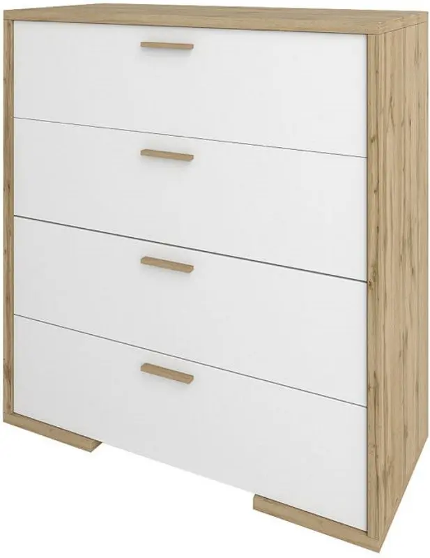 Комод Sokme Франческа 4Ш (Дуб Вотан/Белый)