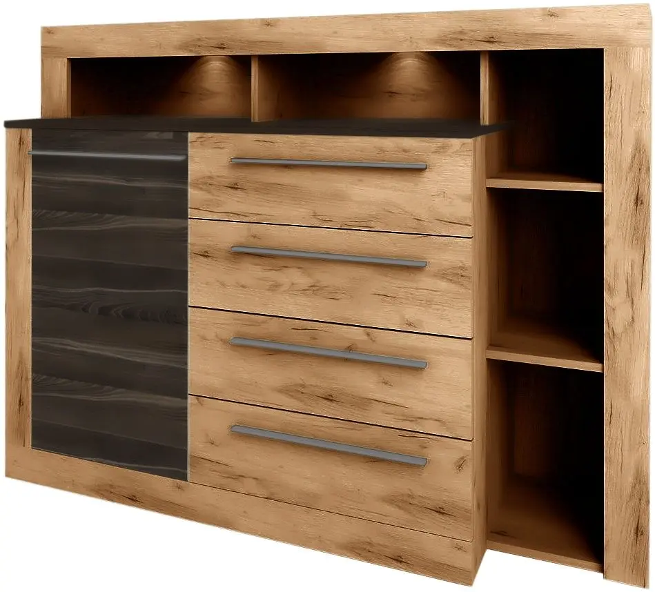 Comoda Sokme Milana 1400 (Craft Tobacco Oak/Craft Oak Fire)