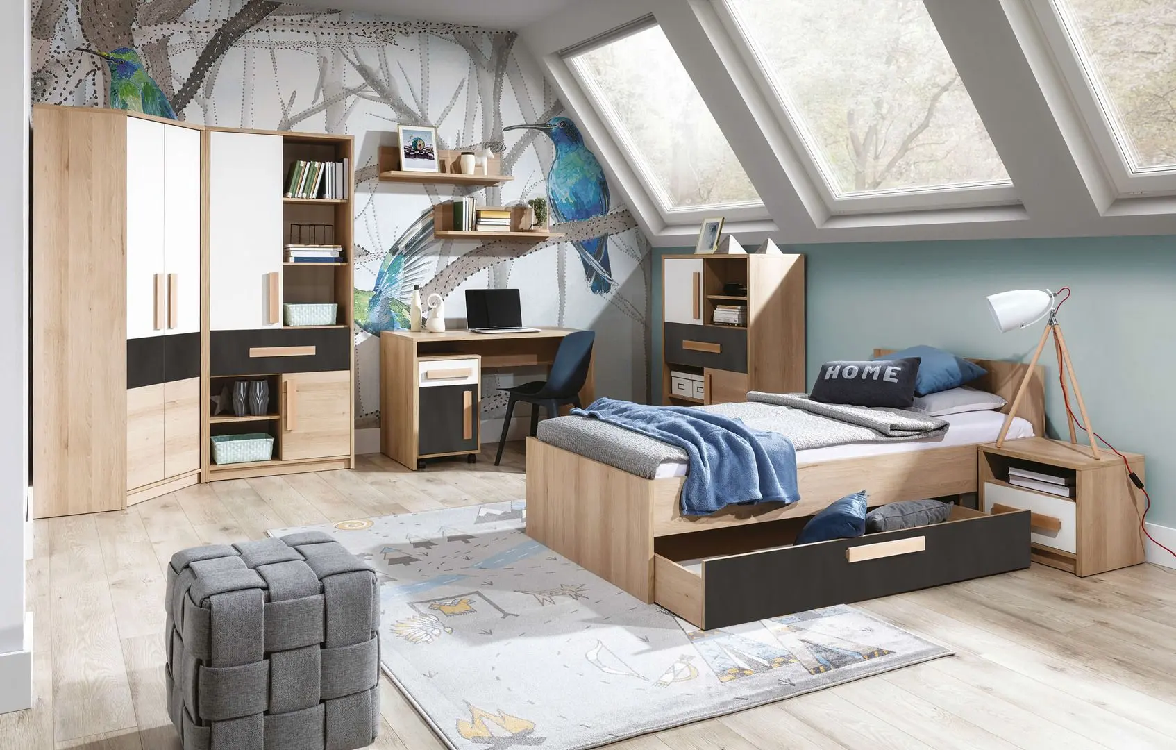 Tumba Sokme Aygo AG11 1U1S (Beech Artizan Sand/White/Anthracite) - 4