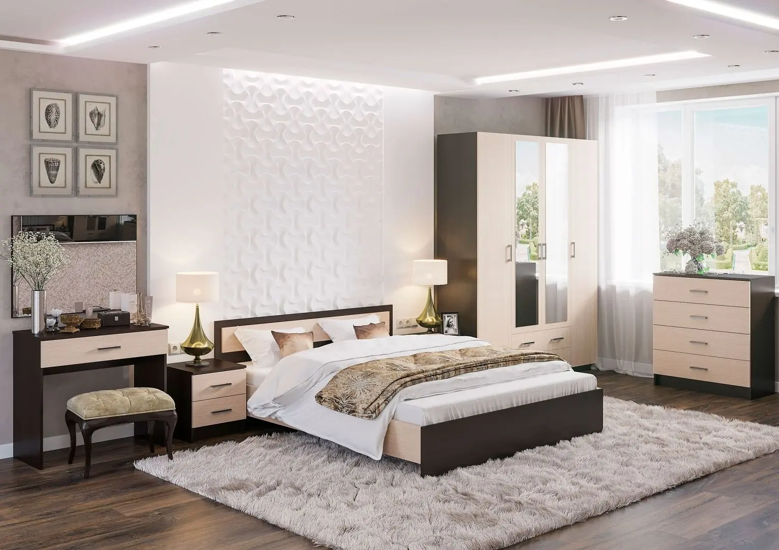 Comoda Стендмебель Garmoniya КМ 601 (Belford Oak/Wenge)