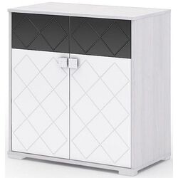 Tumba Стендмебель Salma КМ 021 (Oak Anchor Light/White Gloss)