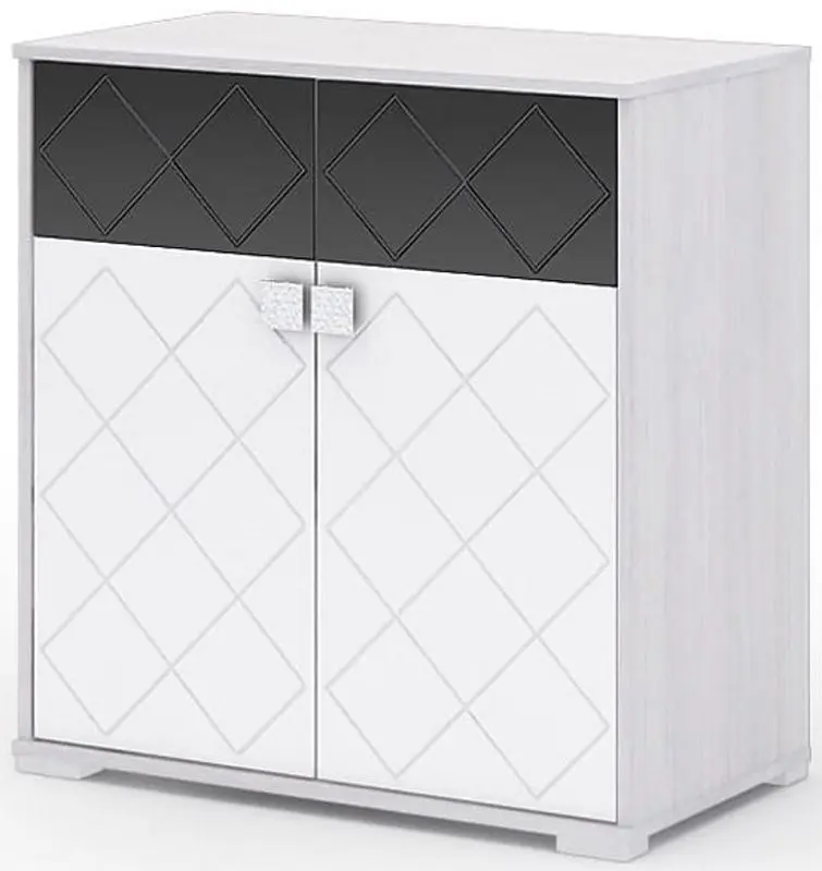 Tumba Стендмебель Salma КМ 021 (Oak Anchor Light/White Gloss)