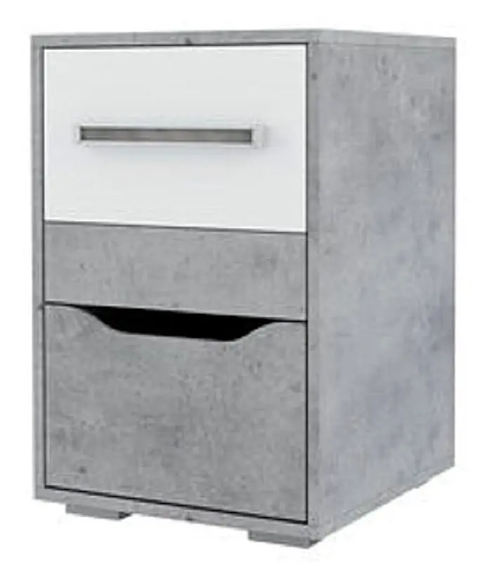 Tumba cu sertar SV-mebel Grey (Cement Light/White)