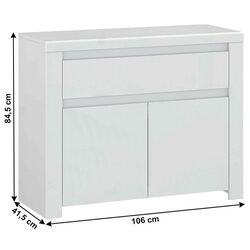 Тумба Tempo Kondela Lindy 2D1S (White Gloss) Thumb