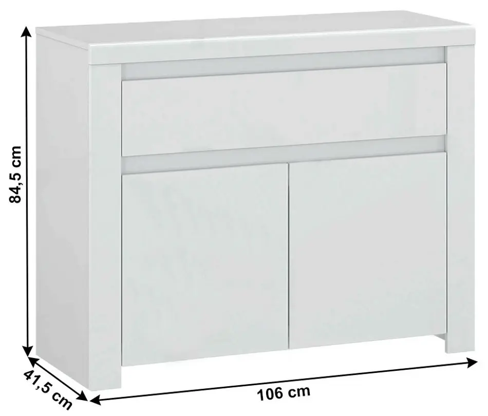 Тумба Tempo Kondela Lindy 2D1S (White Gloss) - 2