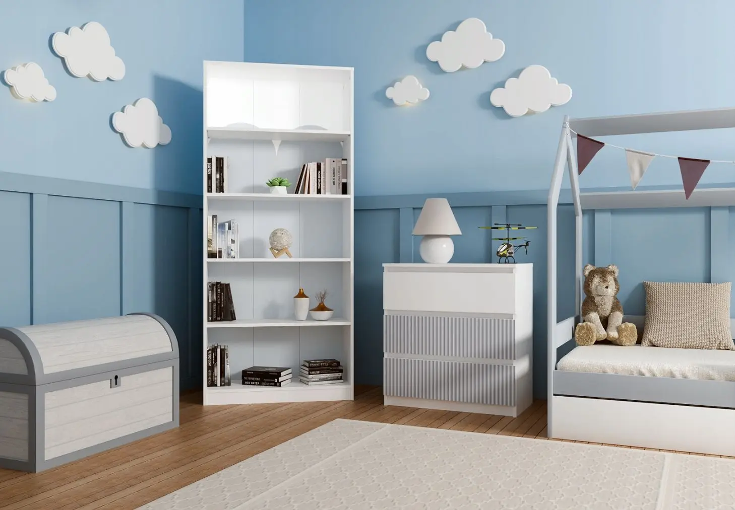 Comoda TopEshop Malwa M3 Arteso (White/Blue)