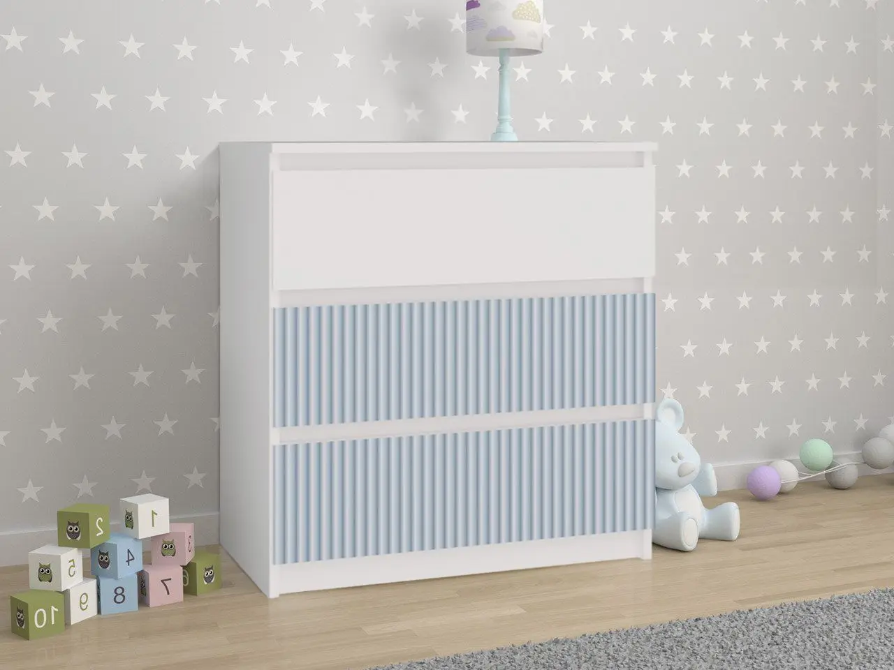 Comoda TopEshop Malwa M3 Arteso (White/Blue)