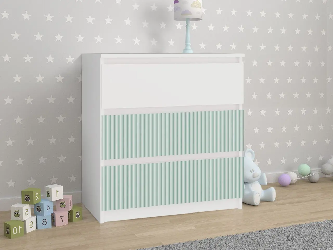 Comoda TopEshop Malwa M3 Arteso (White/Mint)