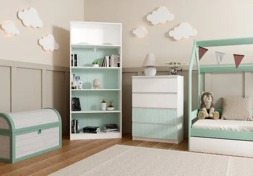 Comoda TopEshop Malwa M4 Arteso (White/Mint)