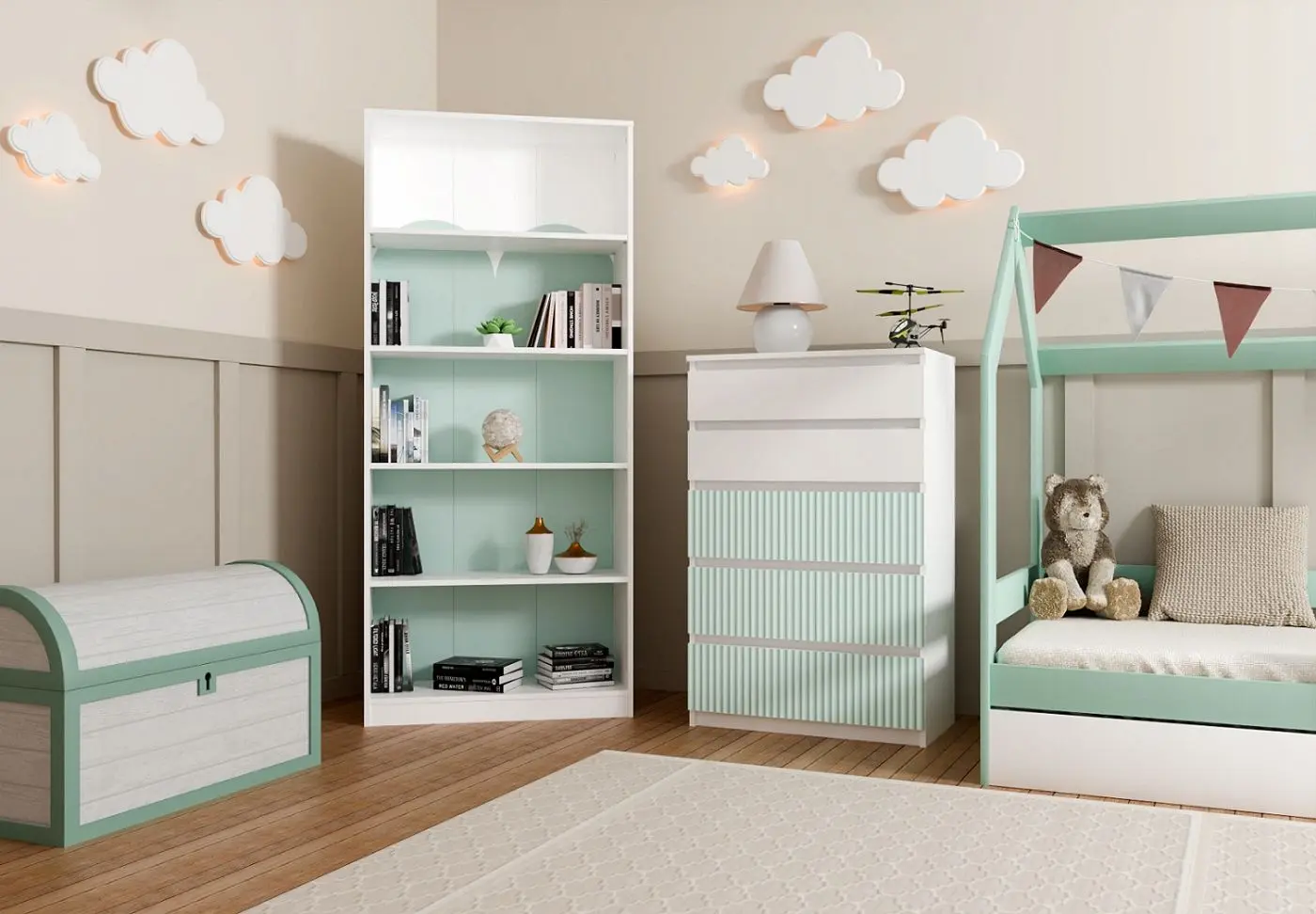 Comoda TopEshop Malwa M5 Arteso (White/Mint)