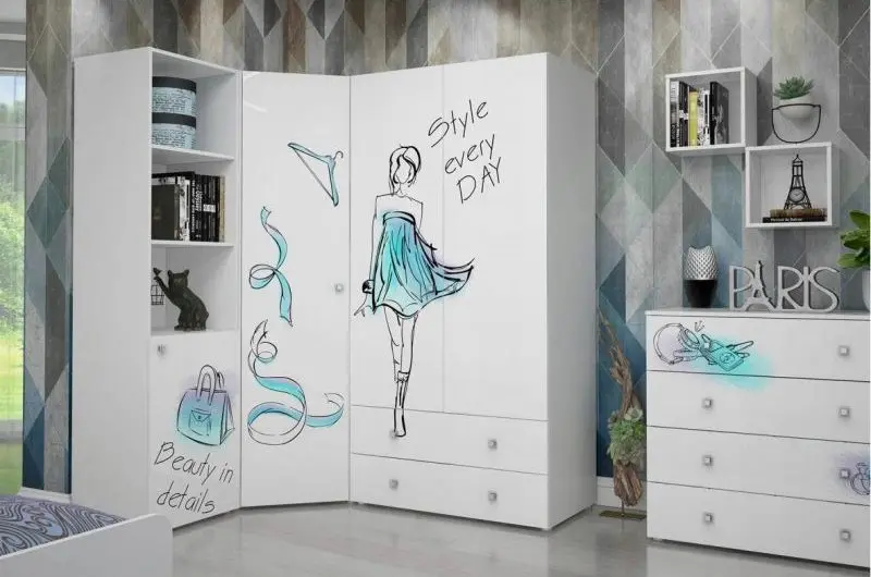 Комод Tuckano 100 Bella (White/White Gloss/Perfume Print) - 4