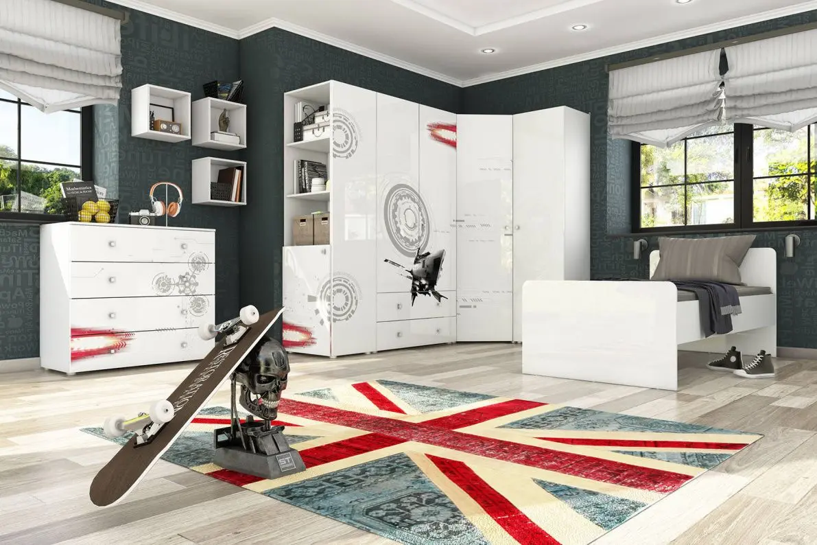 Комод Tuckano 100 Spaceship (White/Glossy White/Sprocket Print) - 2