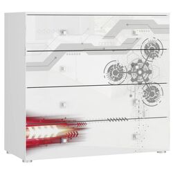 Комод Tuckano 100 Spaceship (White/Glossy White/Sprocket Print)