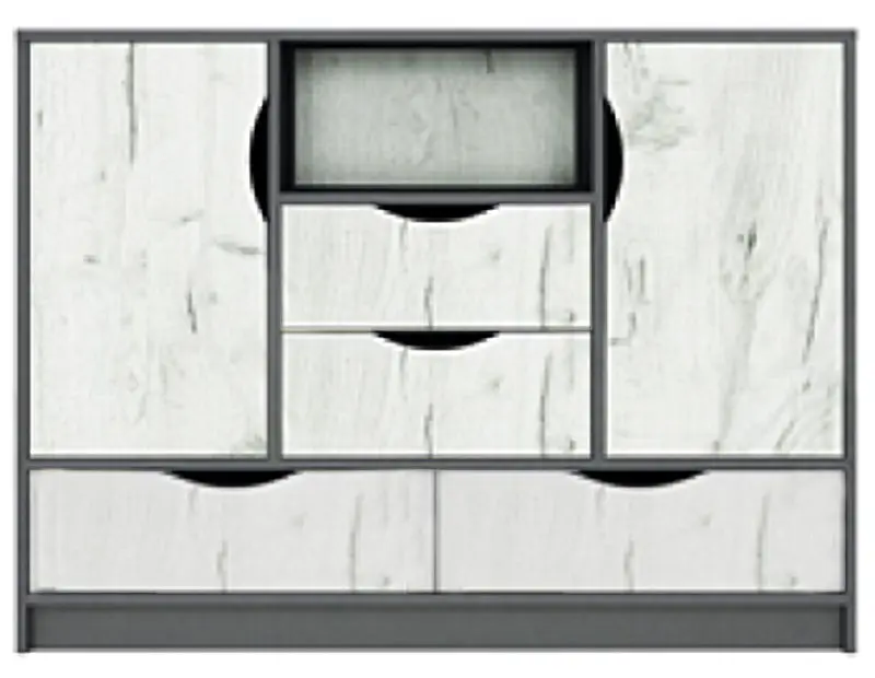 Comoda Yasen Disney 2U4S (Graphite Gray/Craft Oak White)